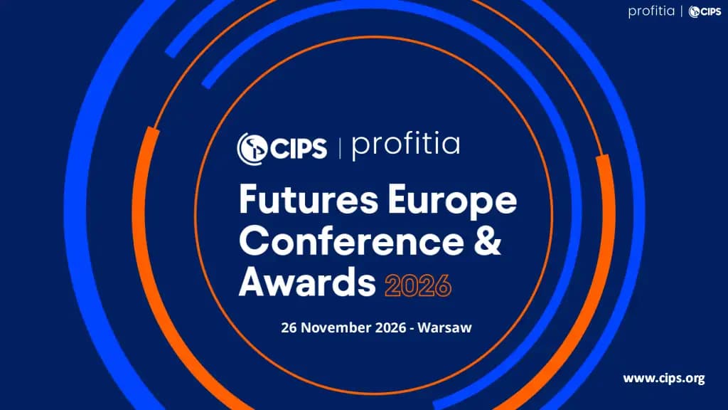 Grafika CIPS FUTURES EUROPE CONFERENCE & AWARDS z widokiem Warszawy